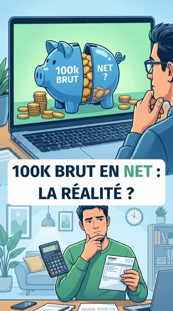 100k brut en net : combien cela représente-t-il réellement ?